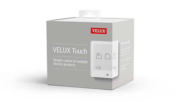 Bild von Verpackung der VELUX Fernbedienung touch