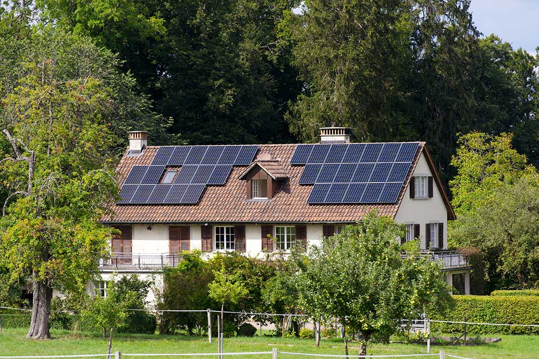 Bild von Solaranlage auf Hausdach