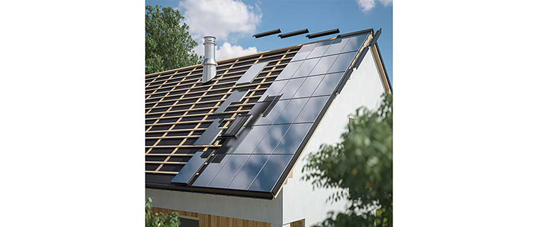 Bild von Solarzellen auf dem Dach eines Hauses