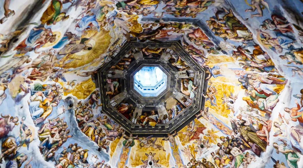 Wandbemalung der Kuppel der Santa Maria del Fiore (Kathedrale von Florenz) von innen