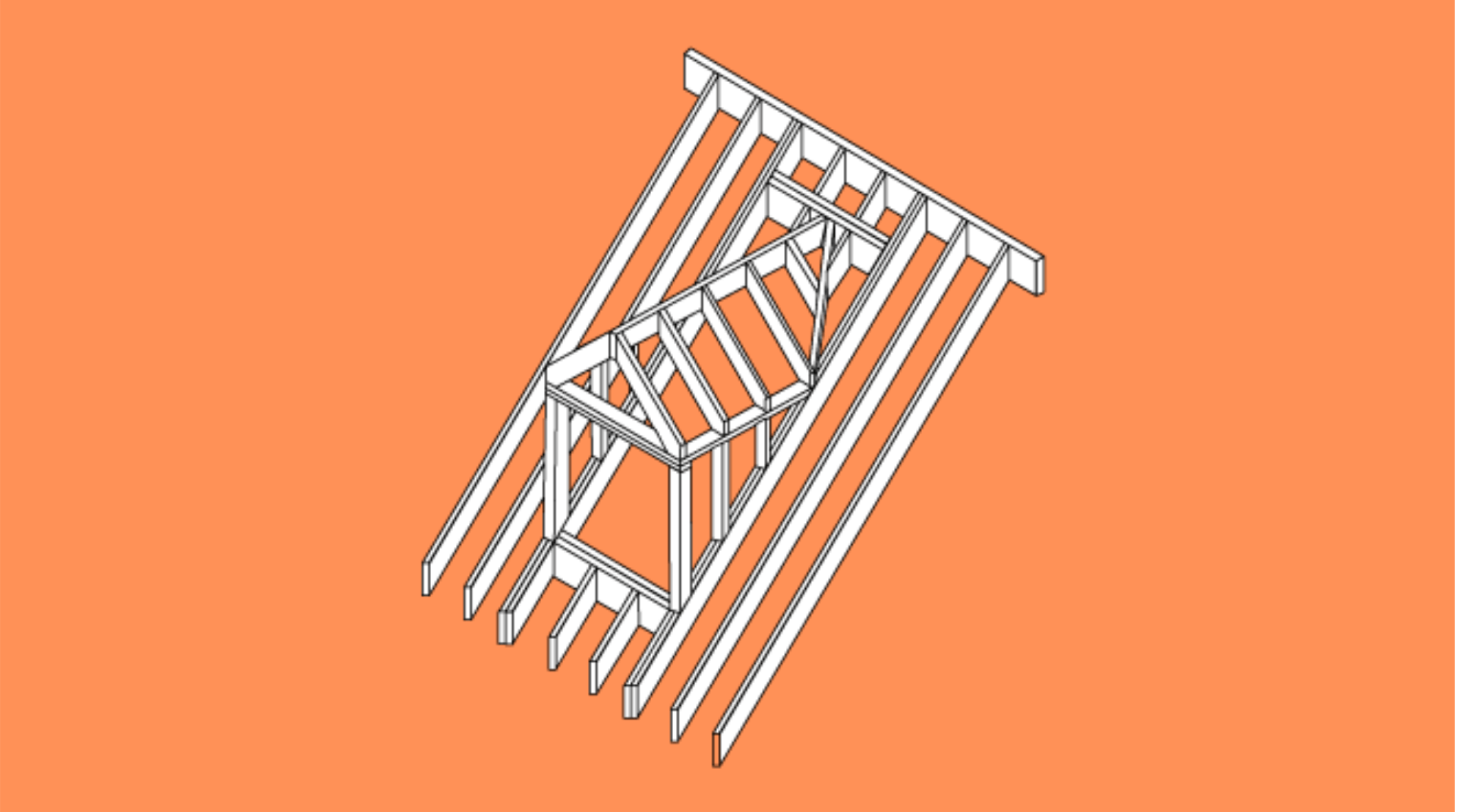 Schematische Darstellung einer Satteldachgaube im Dach
